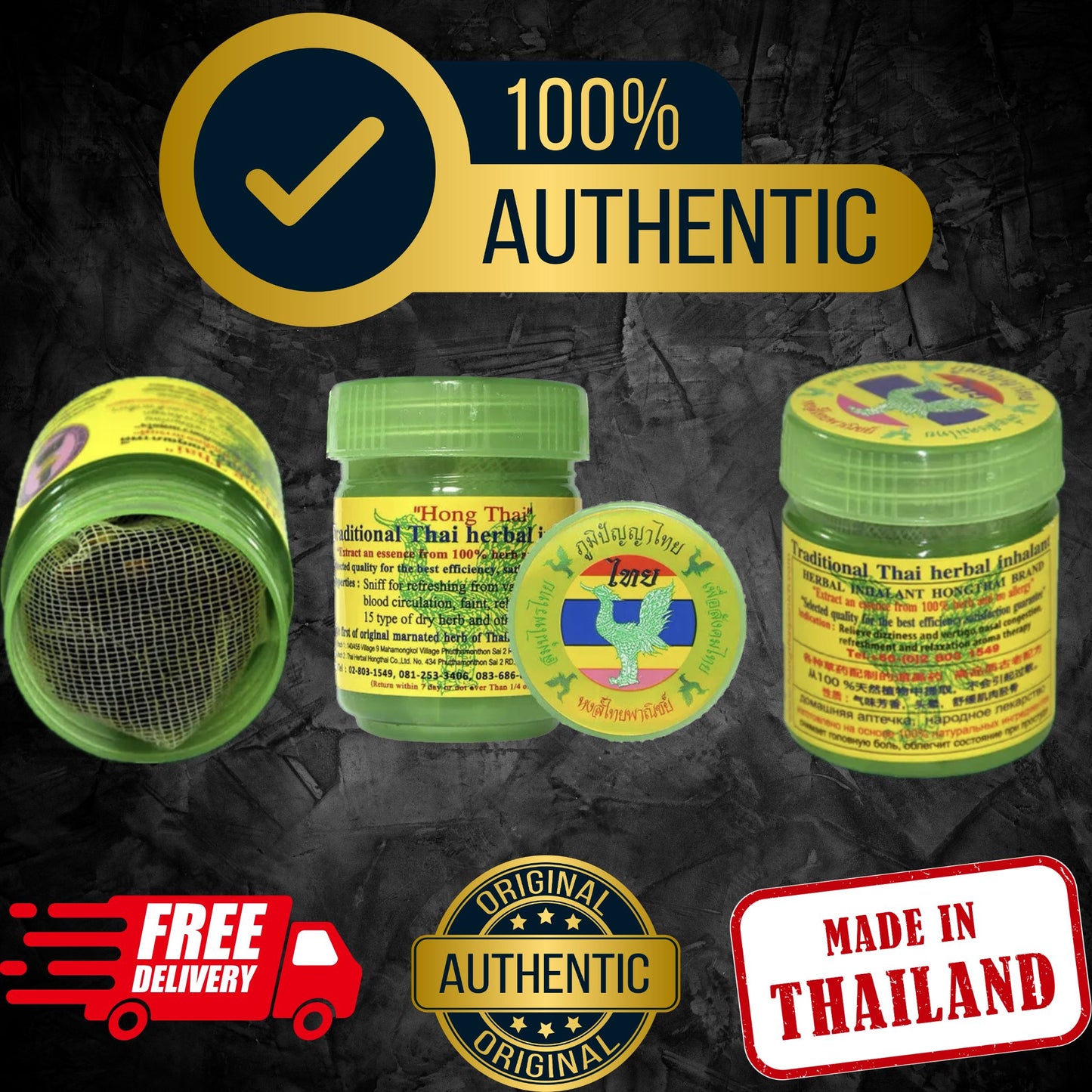 Natural Thai Herb Inhaler x6